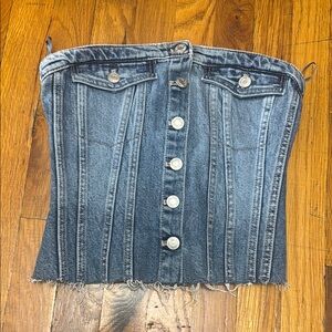 Denim bustier top